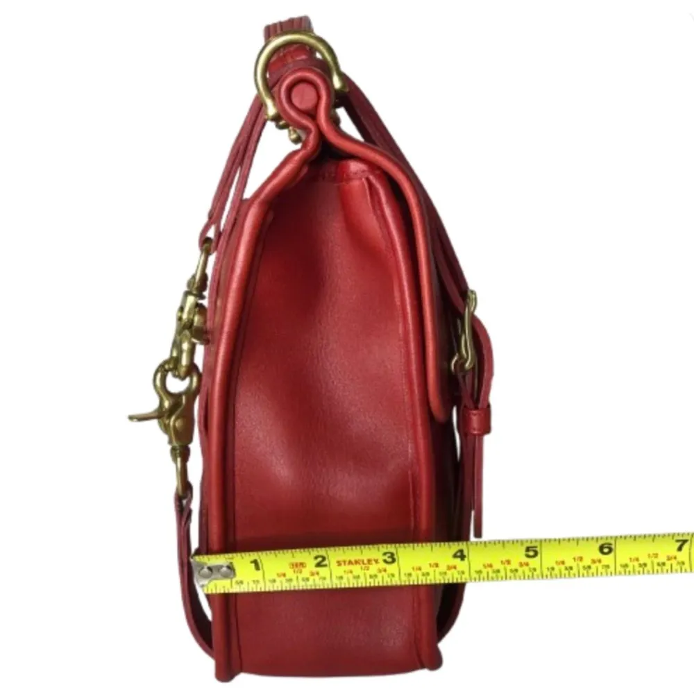 Vintage COACH Willis Red Glove Tanned Top Handle Crossbody Bag 9927 USA COA - Image 11