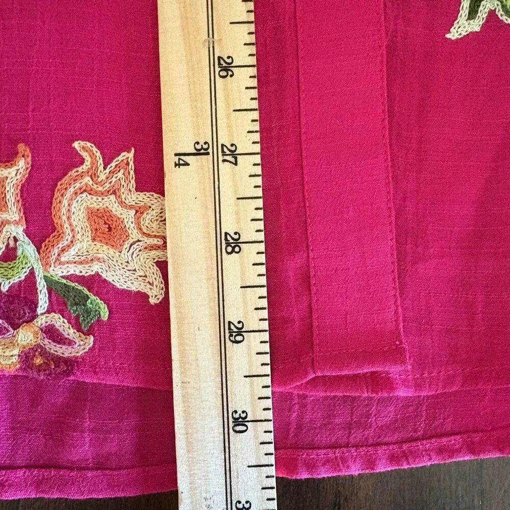 Figueroa & Flower Pink Magenta Floral Embroidered Button Down Top Size XL - Image 7