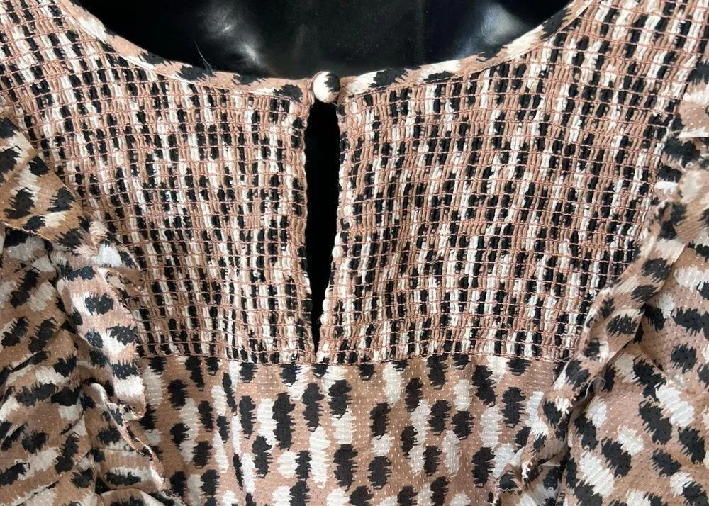 MagaliāPascal Anthropologie Silk Blend Petal Puff Sleeve Dress Pink Size XS - Image 10