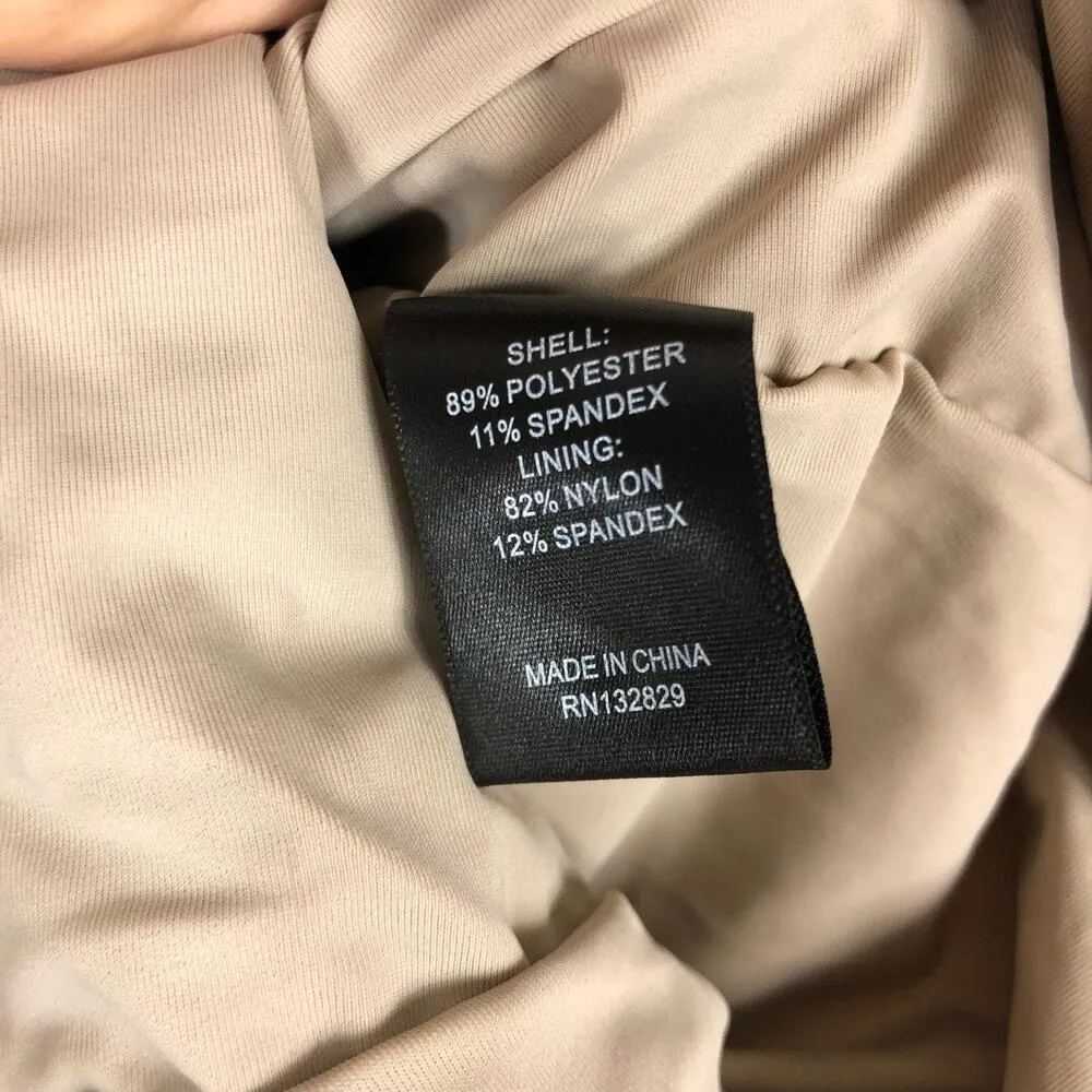 NWT Michael Costello REVOLVE Franky Mini Dress Taupe Size XS Ruched Long Sleeve Tan - Image 6