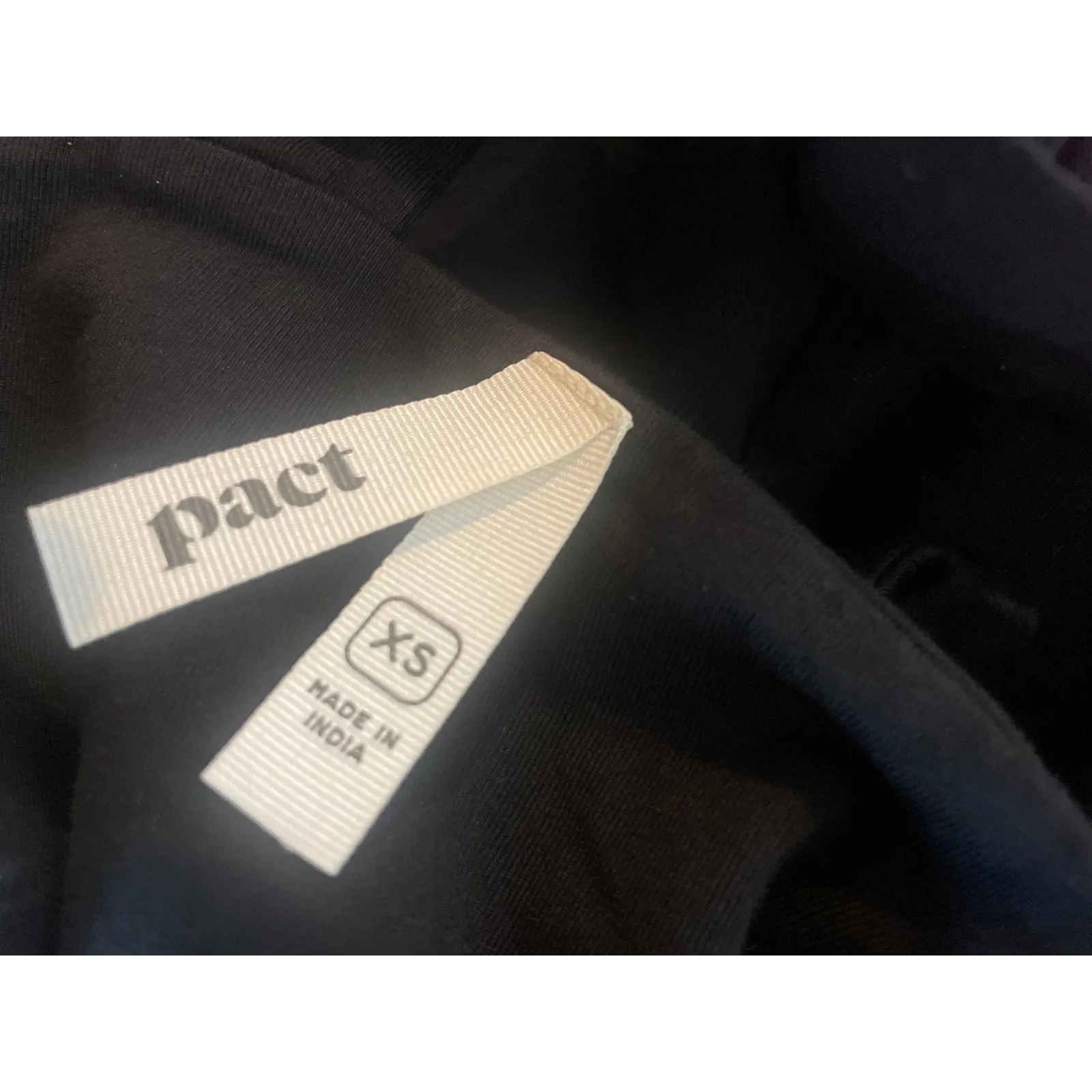 PACT Organic Cotton Fit and Flare Tie Back Dress w Pockets Black Size XS - Image 5