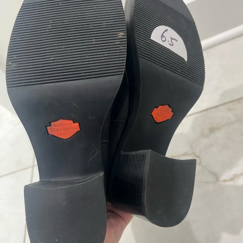 Harley Davidson Black Leather Riding Bronx Boots Size 6.5 US - Image 5