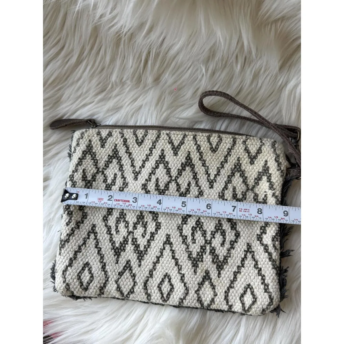 Maya Bags Textured Clutch with Animal Print Accent Black - Image 6