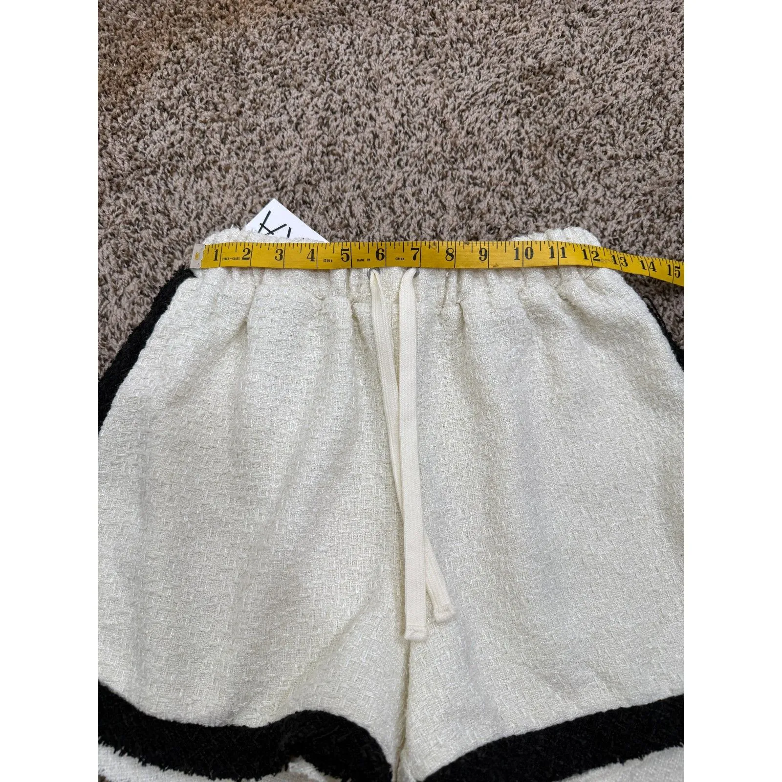 NWT Lalavon Womens Tweed Knit Jennifer Shorts Sz S Preppy Academia French Girl White - Image 7