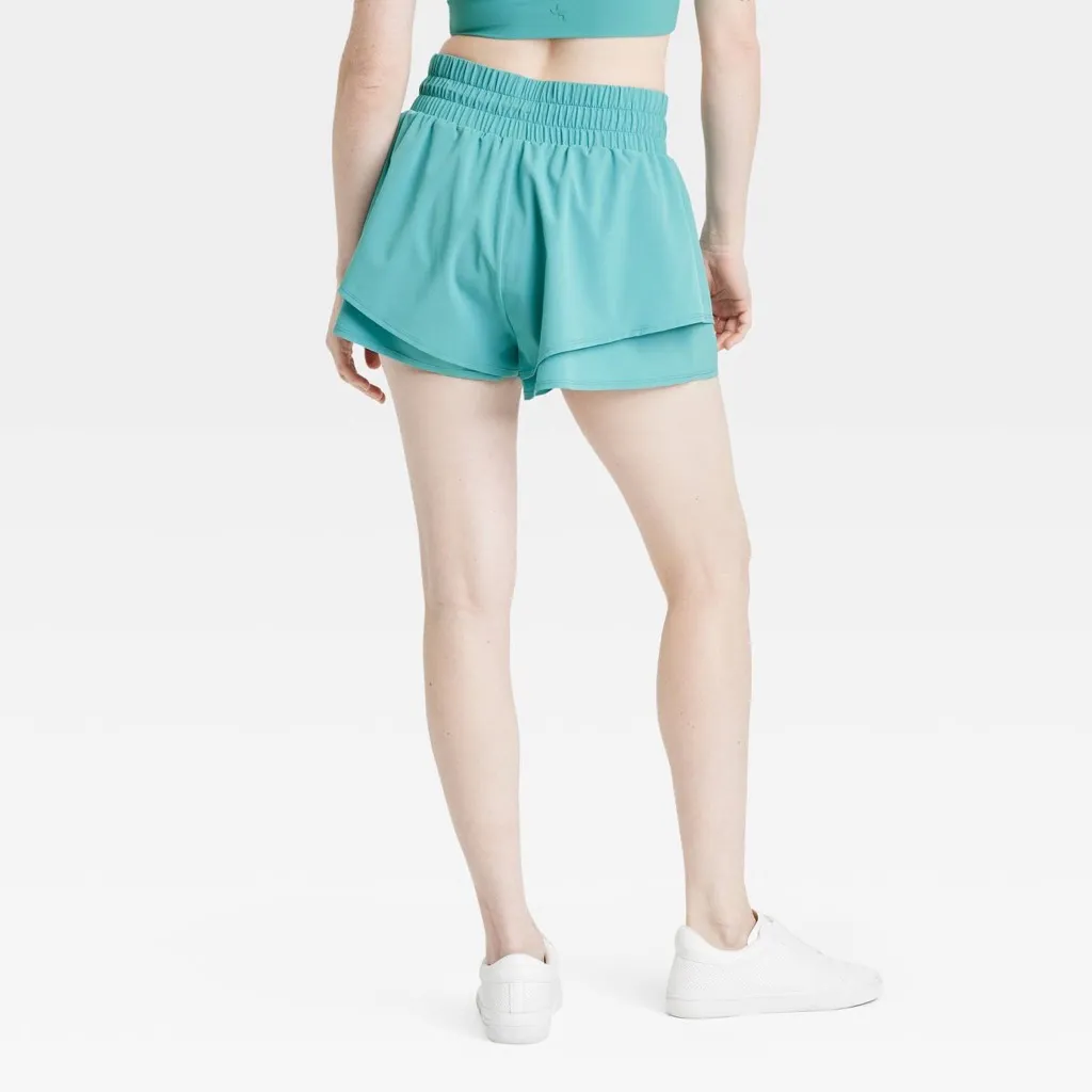 JoyLab Women’s Double Layer High Rise Athletic Shorts NWT Size XS Teal Green - Image 6