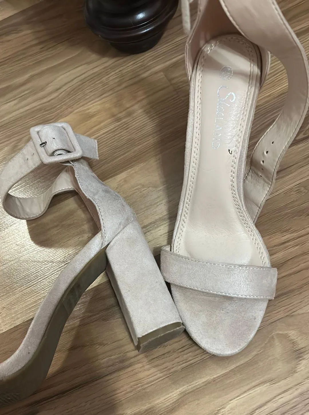 Nude Suede Heels Tan Size 8.5 - Image 3