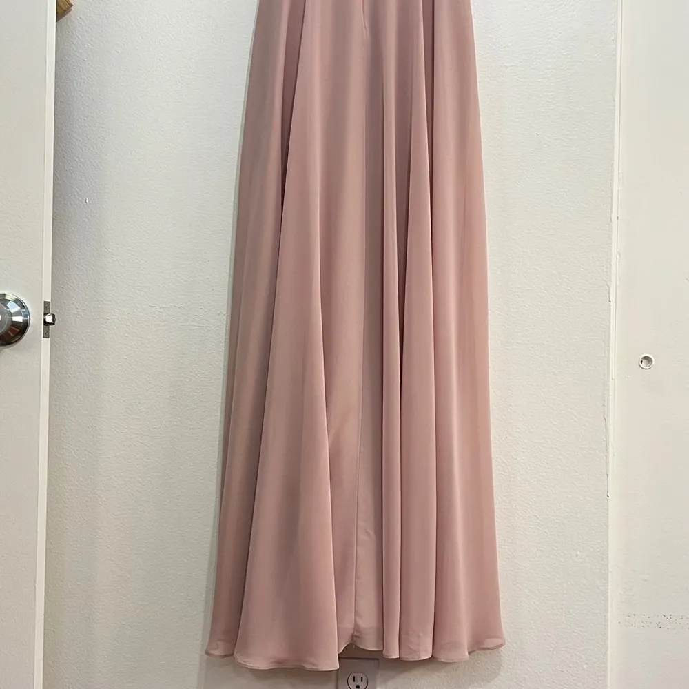 Jenny Yoo Mila Cold Shoulder Chiffon Gown - Image 7