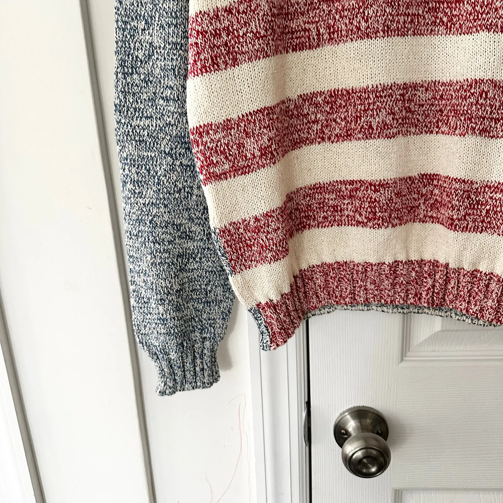 Setball Vintage NWT Silk Cotton American Flag Embroidered Stars Sweater IT 50 M White Size M - Image 2