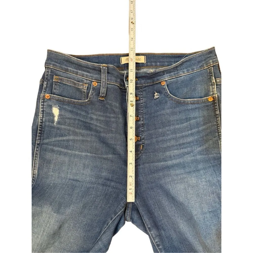 Madewell 10" High-Rise Raw Hem Button Fly Skinny jeans Style# J7914 size… - Image 14