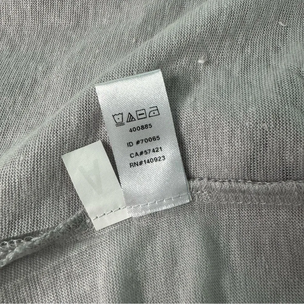 LOFT Cardigan Grey Linen sz XS Open Front Flowy Summer Lightweight Short Sleeve - Image 5