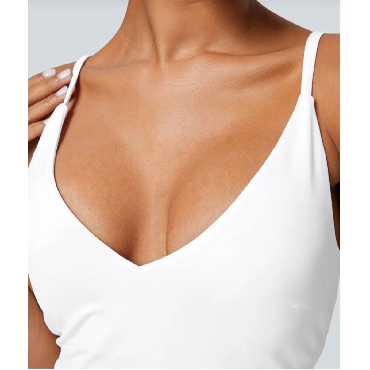 Halara Softlyzero Airy Backless Adjustable Strap Maxi Mermaid Slip Dress White S - Image 4