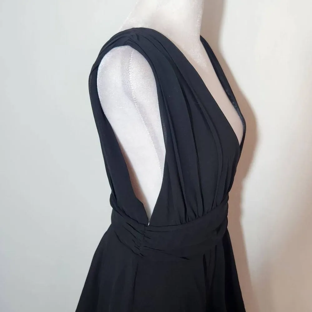 Lulus Black Tiered Maxi Dress NWOT Size Medium Black Prom Dress - Image 6