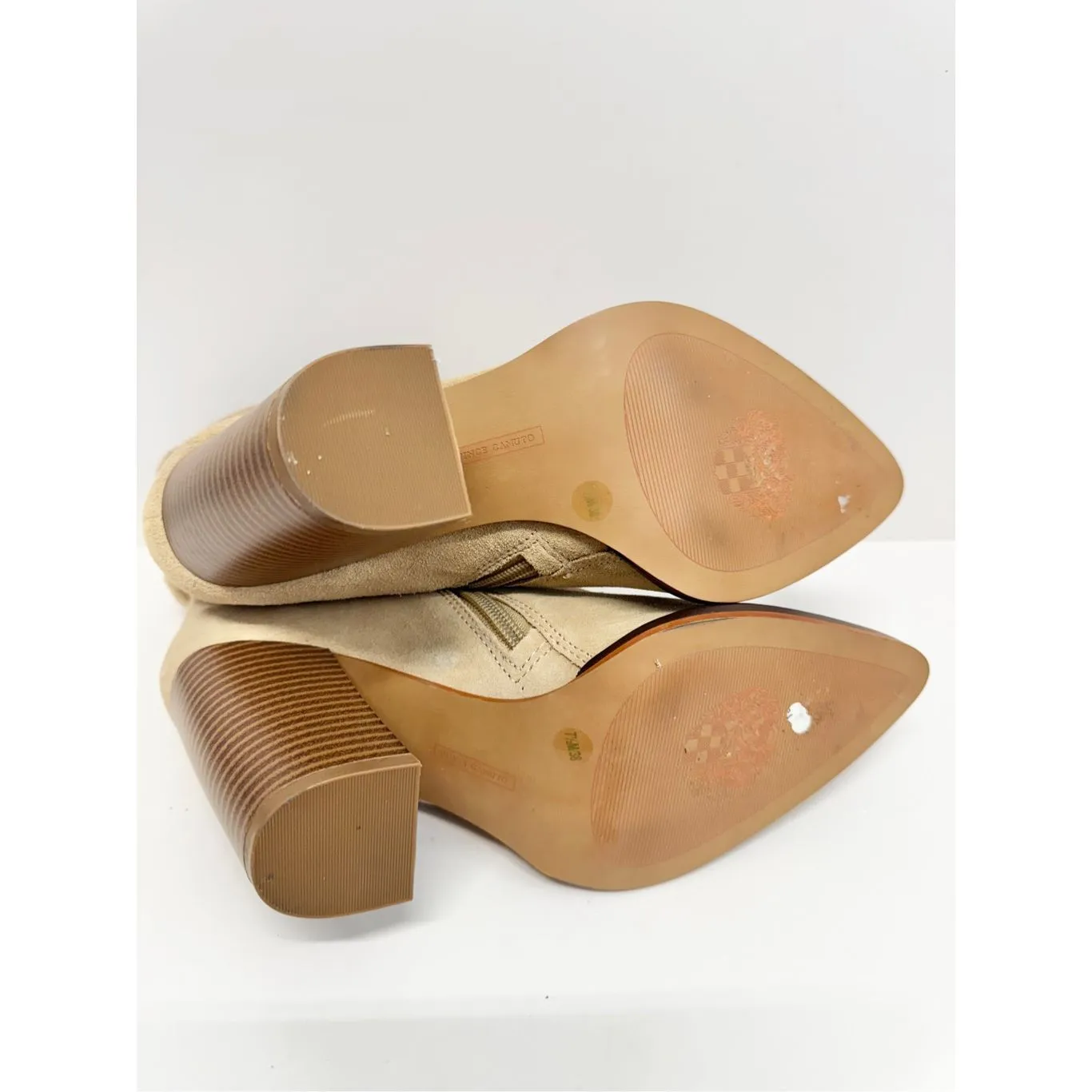 Vince Camuto Ankle Booties Size 7.5 Tan Suede Western Block Heel Boots - Image 11