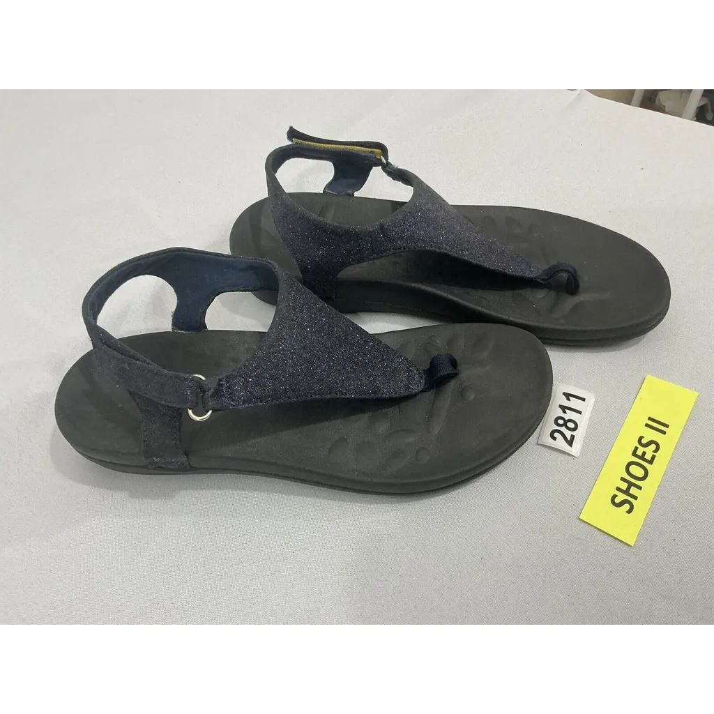 Womans Utenag 19zg02 39 (8.5) Blue Glitter Slip On Thong Slingback Sandals - Image 2