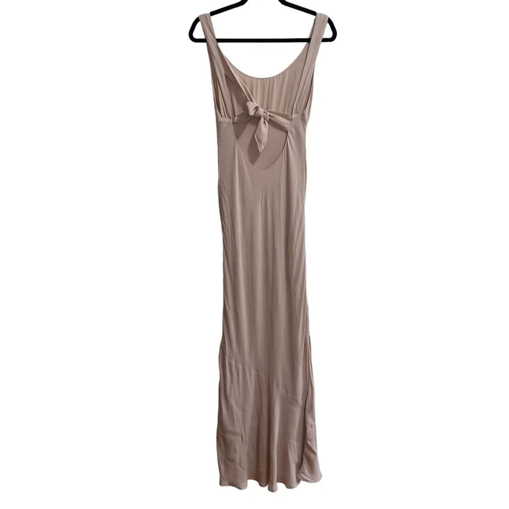 Barletta Tie Back Open Back Maxi Gown In Champagne - Image 5