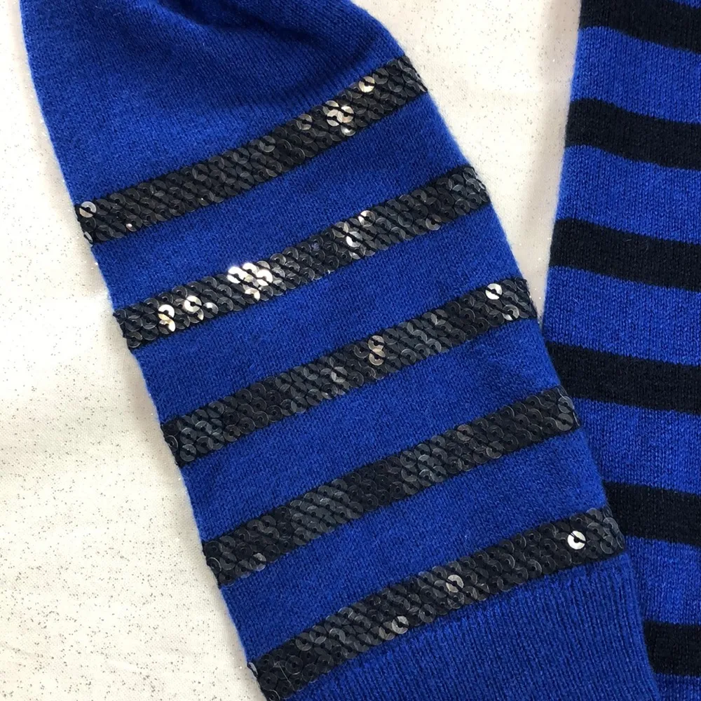 Gap XS Striped Cardigan with Sequin Sleeve Stripes - Image 4