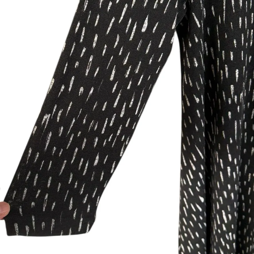 Like New Clara Sun Woo Black Brushstroke Knit Tunic Dress Size Medium - Image 3