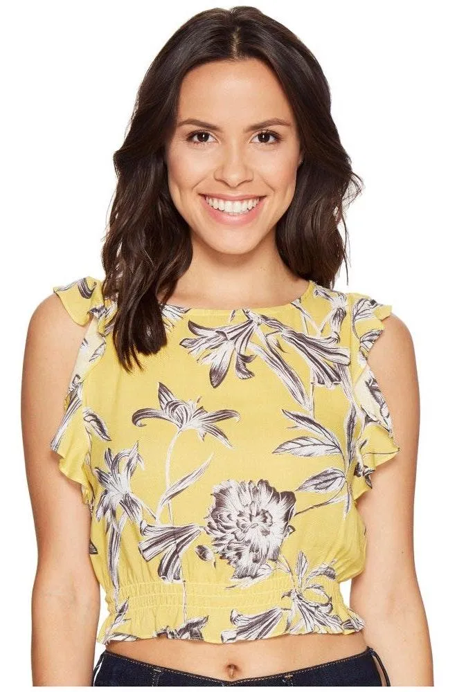 Hallie Crop Top In Yellow - Image 3