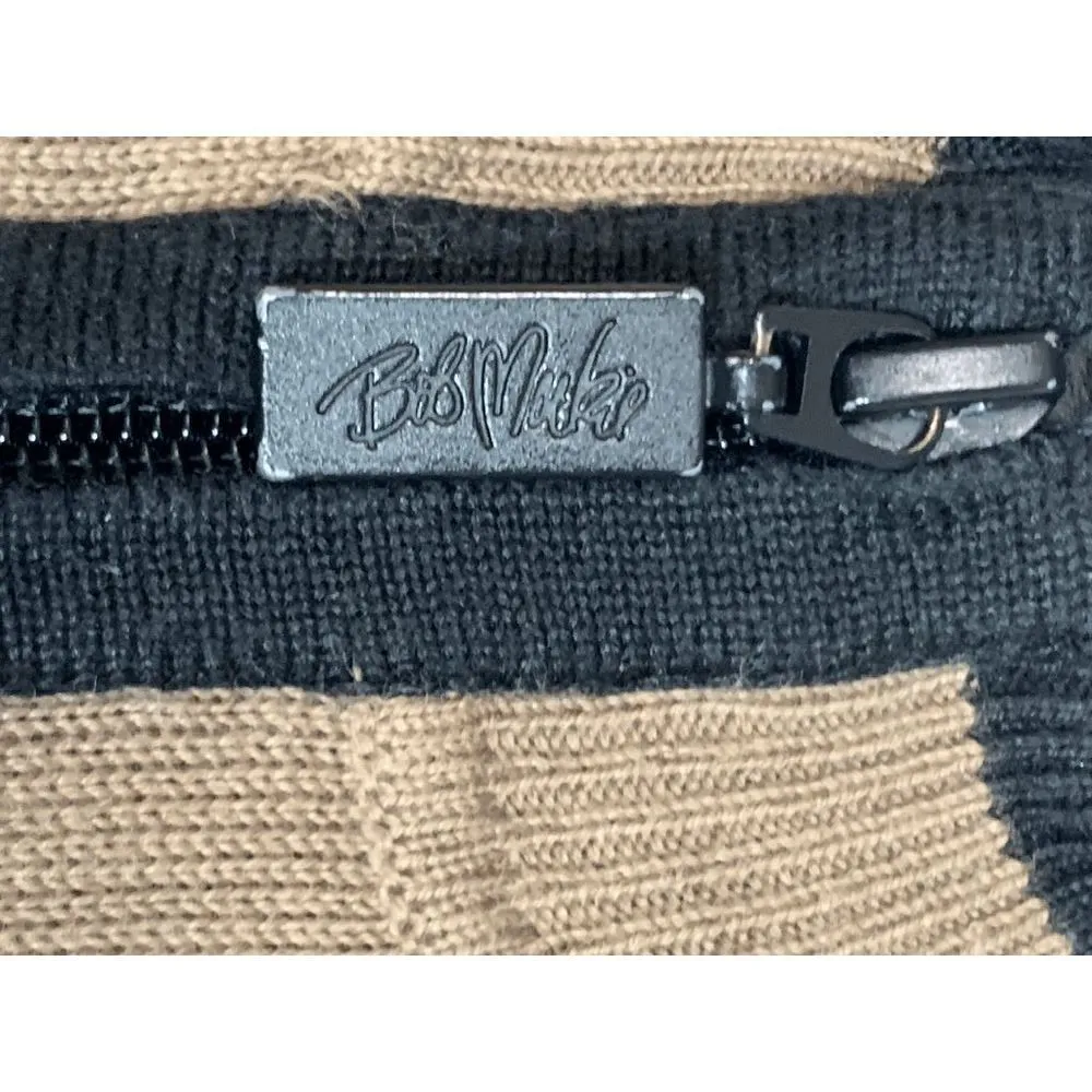 Bob Mackie Womens Jacket Full Zip Embellished Floral Knitted Brown XL - Image 2