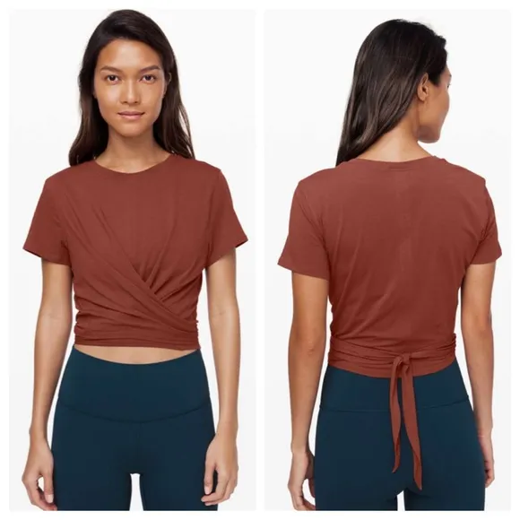 lululemon time to restore short sleeve wrap tee shirt - Image 2