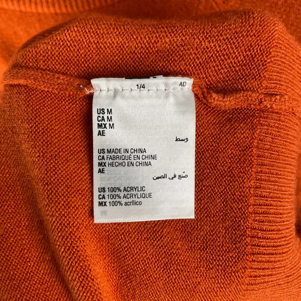 Karen Scott Zip-Back Mock Neck Sweater Womens M Orange Cozy Fall Pumpkin Minimal - Image 6