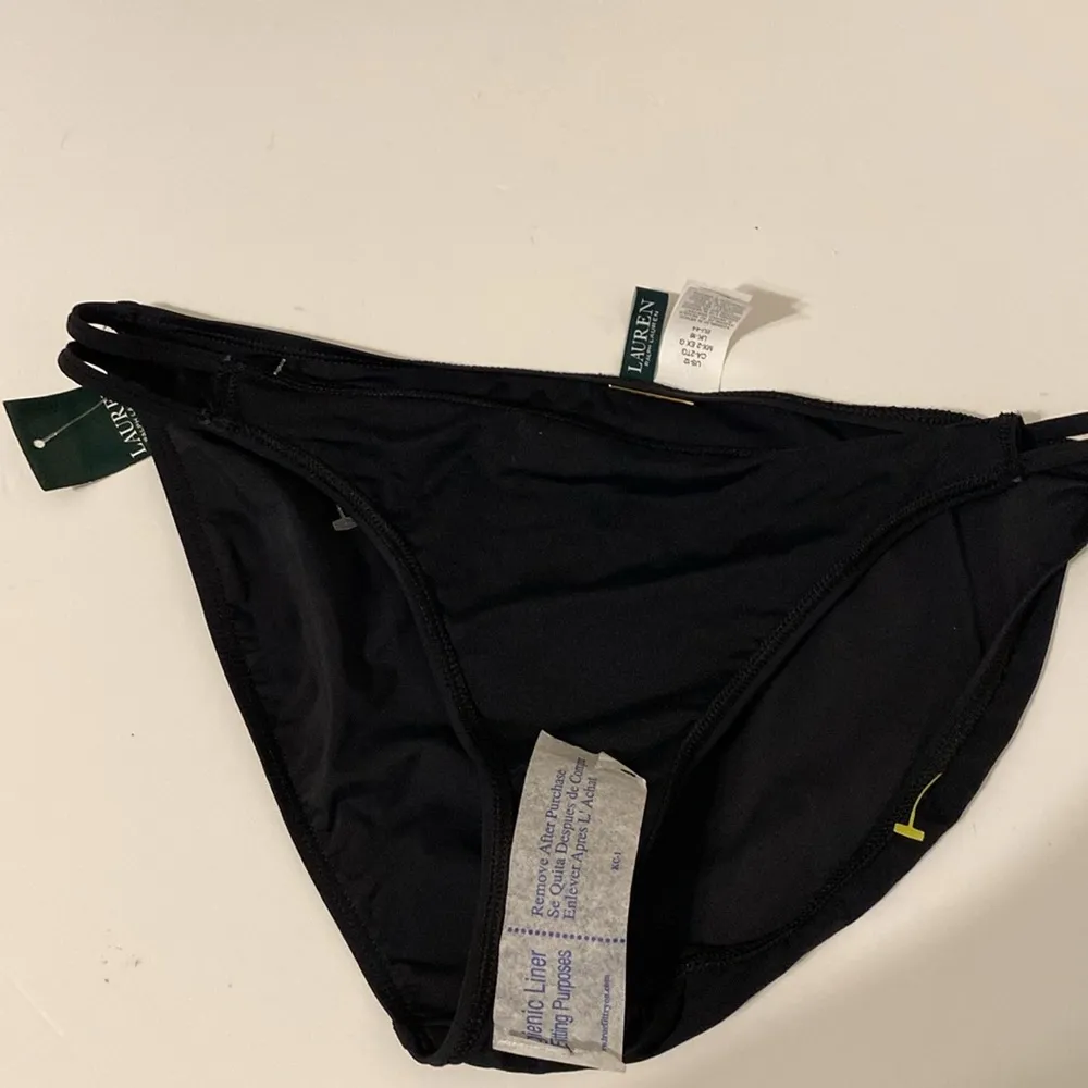 Ralph Lauren Black Bikini Swimwear bottom Strappy open side size 12 NWT sexy - Image 7