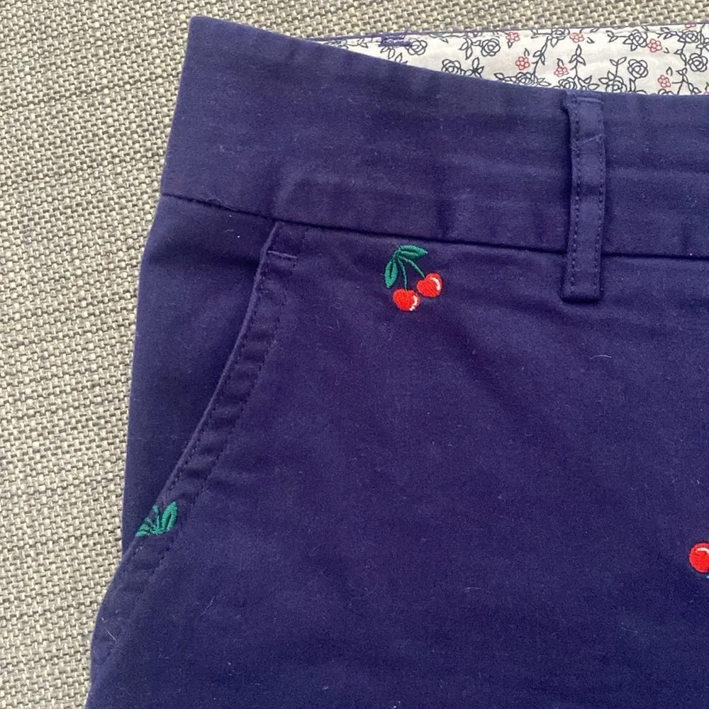 Jone’s New York Cherry Embroidered stretch Navy Shorts 8 - Image 2