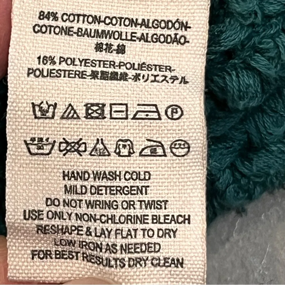 Free People Teal Blue V Neck Sand Dune Oversized Bell Sleeve Sweater size XS - Image 11