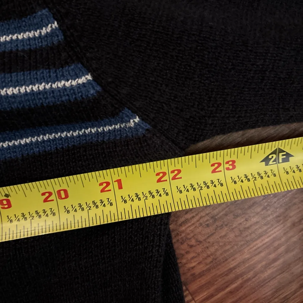 American Eagle Outfitters Striped Black & Blue Sweater - Image 6