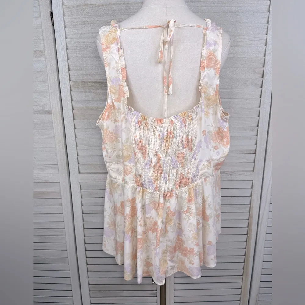 TORRID Babydoll Washable Challis Corset Sleeveless Top "Lush Floral Dew"-2X - Image 3