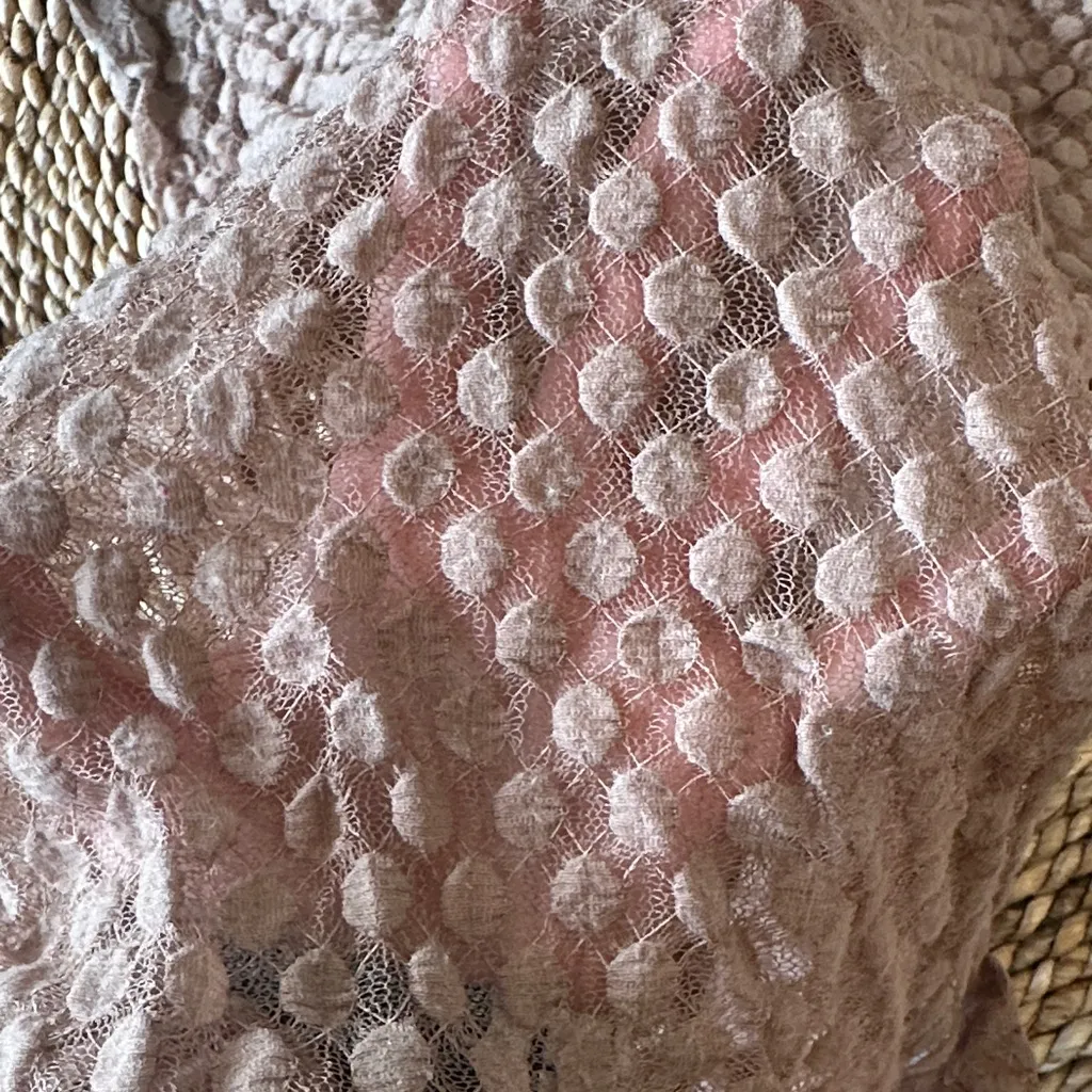 Bobeau Light Brown Sheer Lacey Stretch Top - Image 4