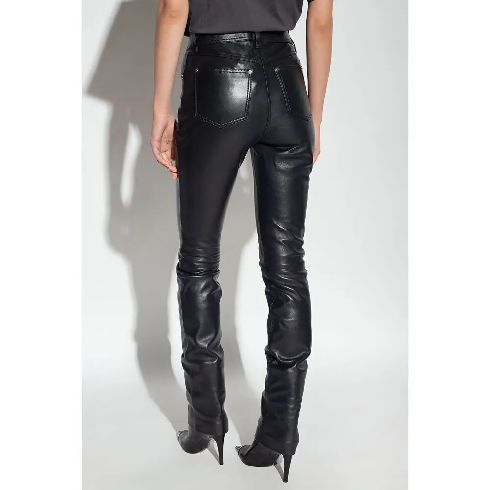 STAND STUDIO Rebecca Leather Pants in Black 36 26 New Womens Trousers Size undefined - Image 14