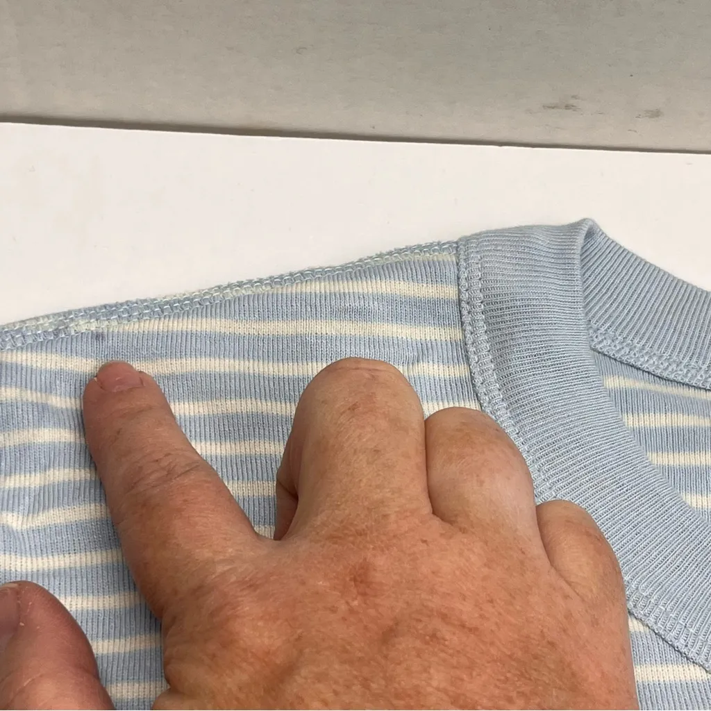 Moon And Back Hanna Andersson SZ XXL Blue White Stripe long Sleeve Shirt *FLAW Blue - Image 6