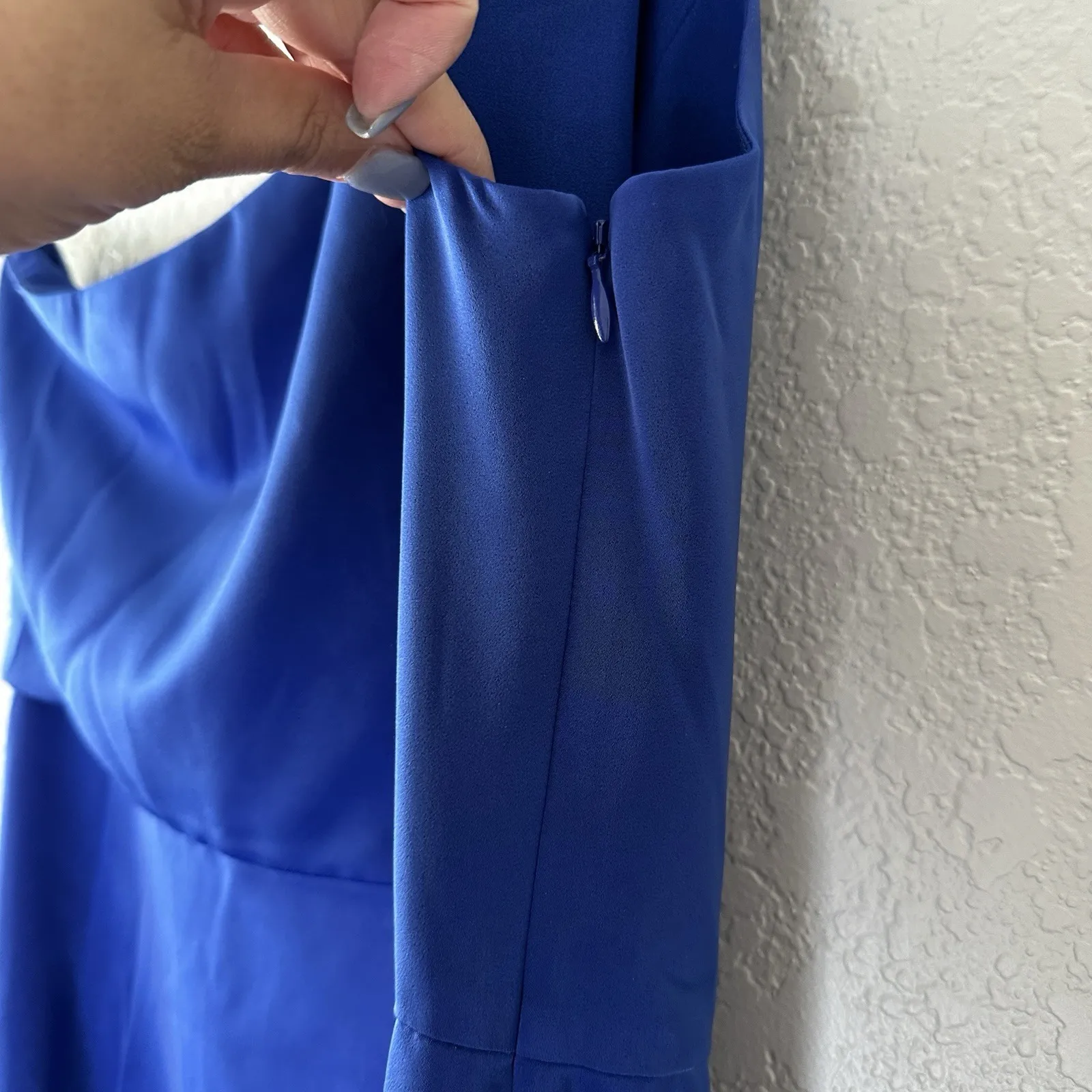 NBD X Revolve 2024 Tere Mini Dress‎ Bright Cobalt Blue One Shoulder Women's SZ L - Image 13