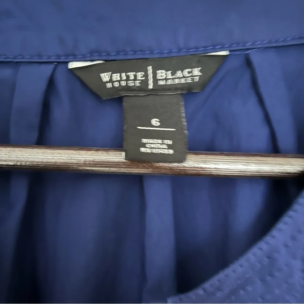 WHBM Royal Blue Cropped Utility Jacket Puff Sleeve Contemporary Feminine - Image 8