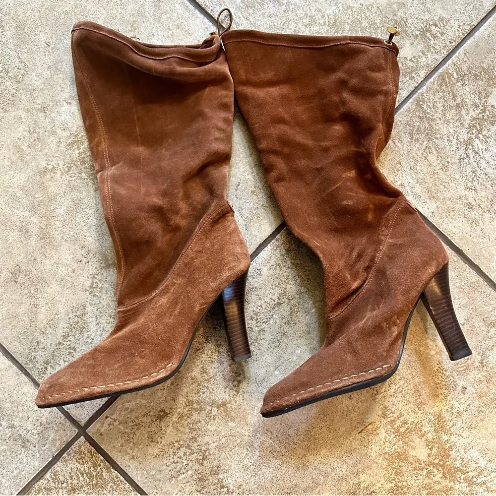 Hot in Hollywood suede slouch boots can be worn two ways NWOT Brown Size 9 - Image 3