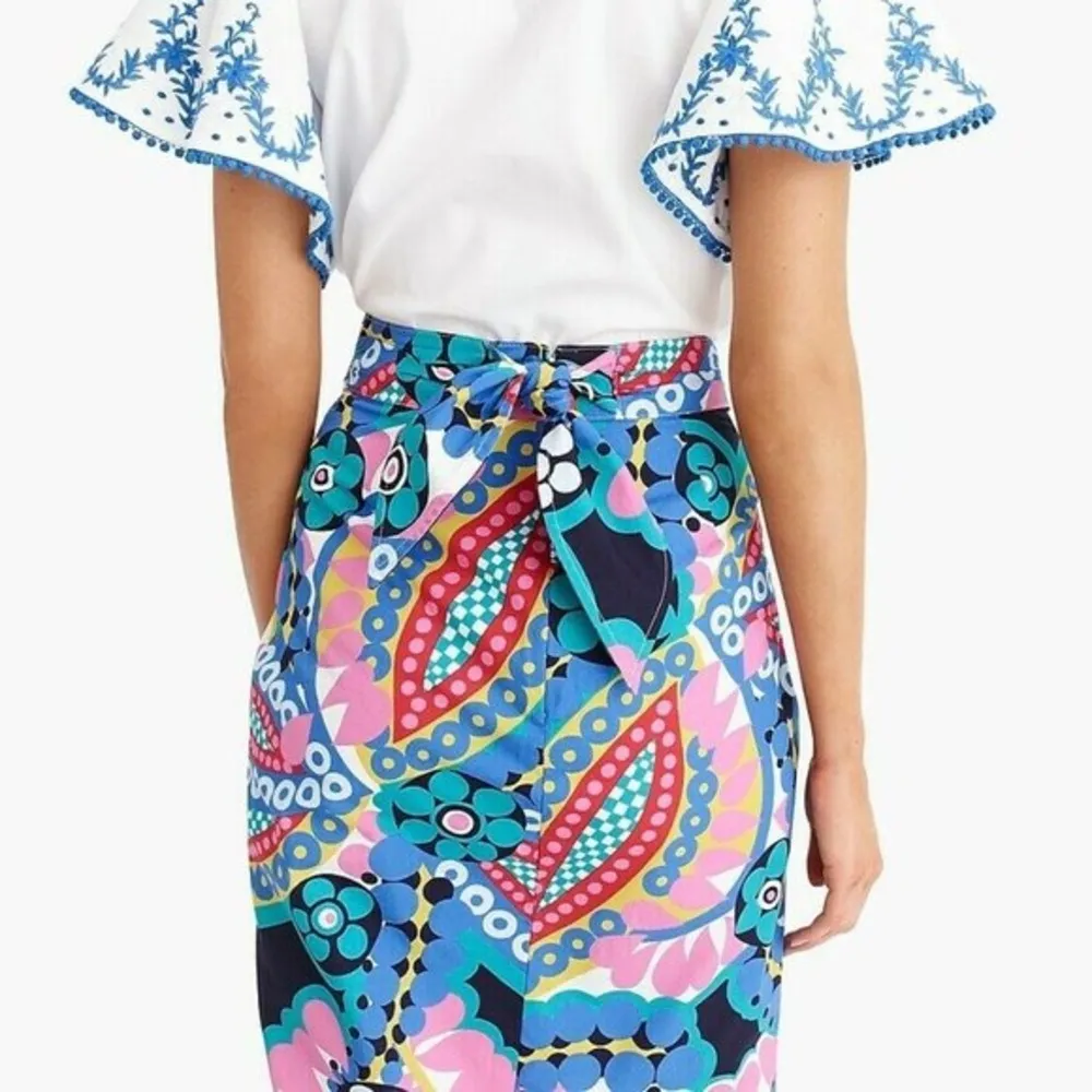 J Crew • Tie-back Tulip Skirt in Ratti® kaleidoscope floral cotton midi slim - Image 14