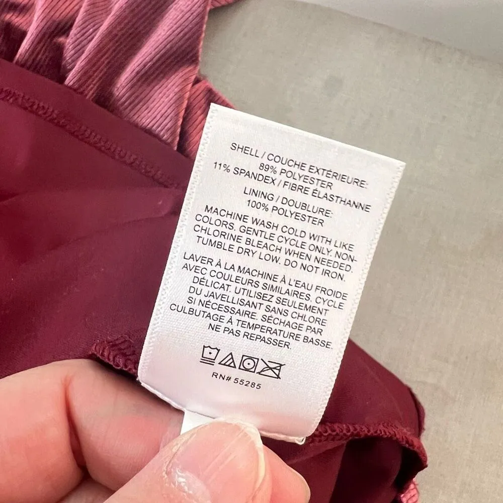 Express burgundy tiny ribbed velvet mini slip dress size medium - Image 8