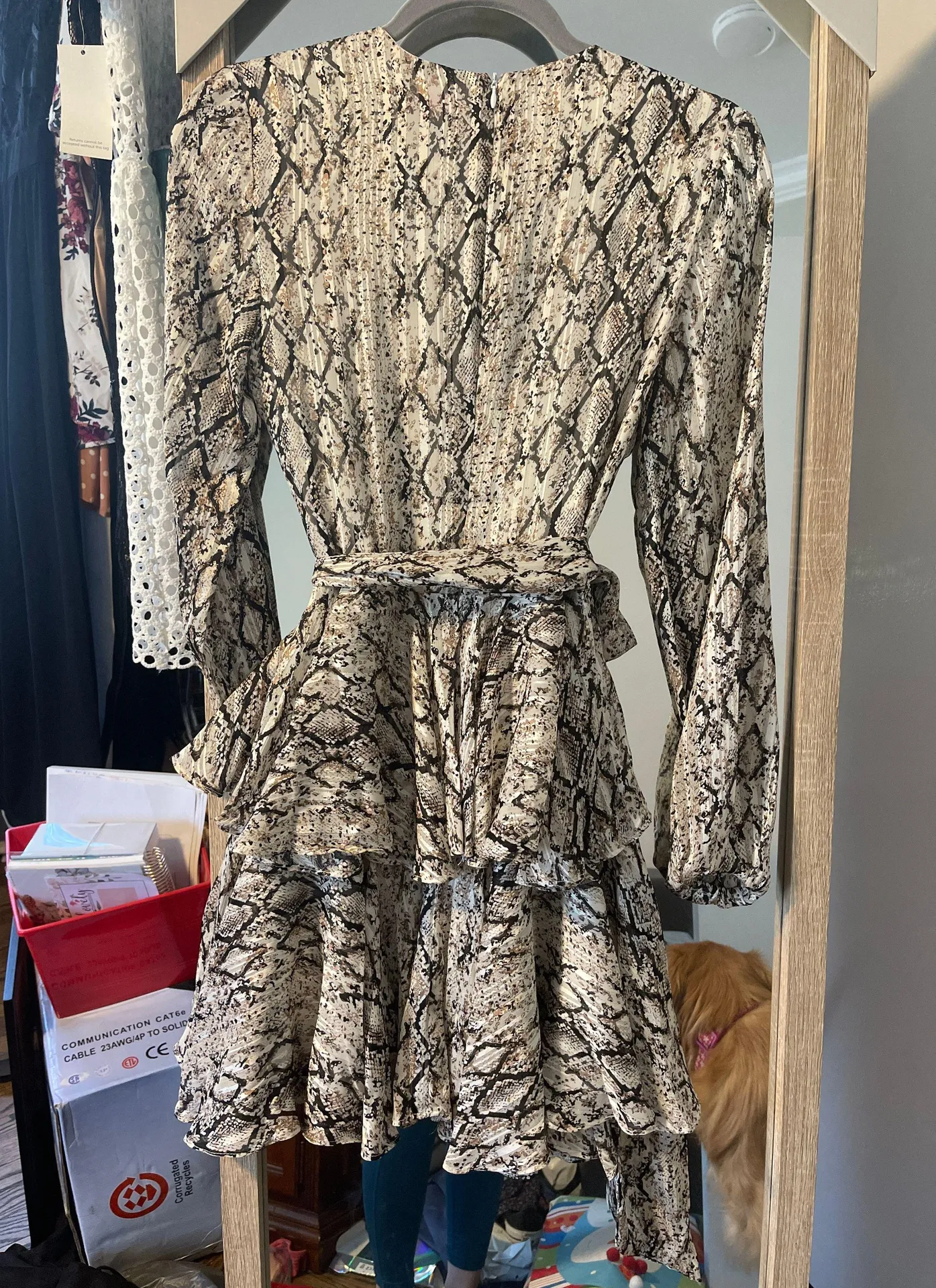 Pink Lily Snake Print Dress - Image 3