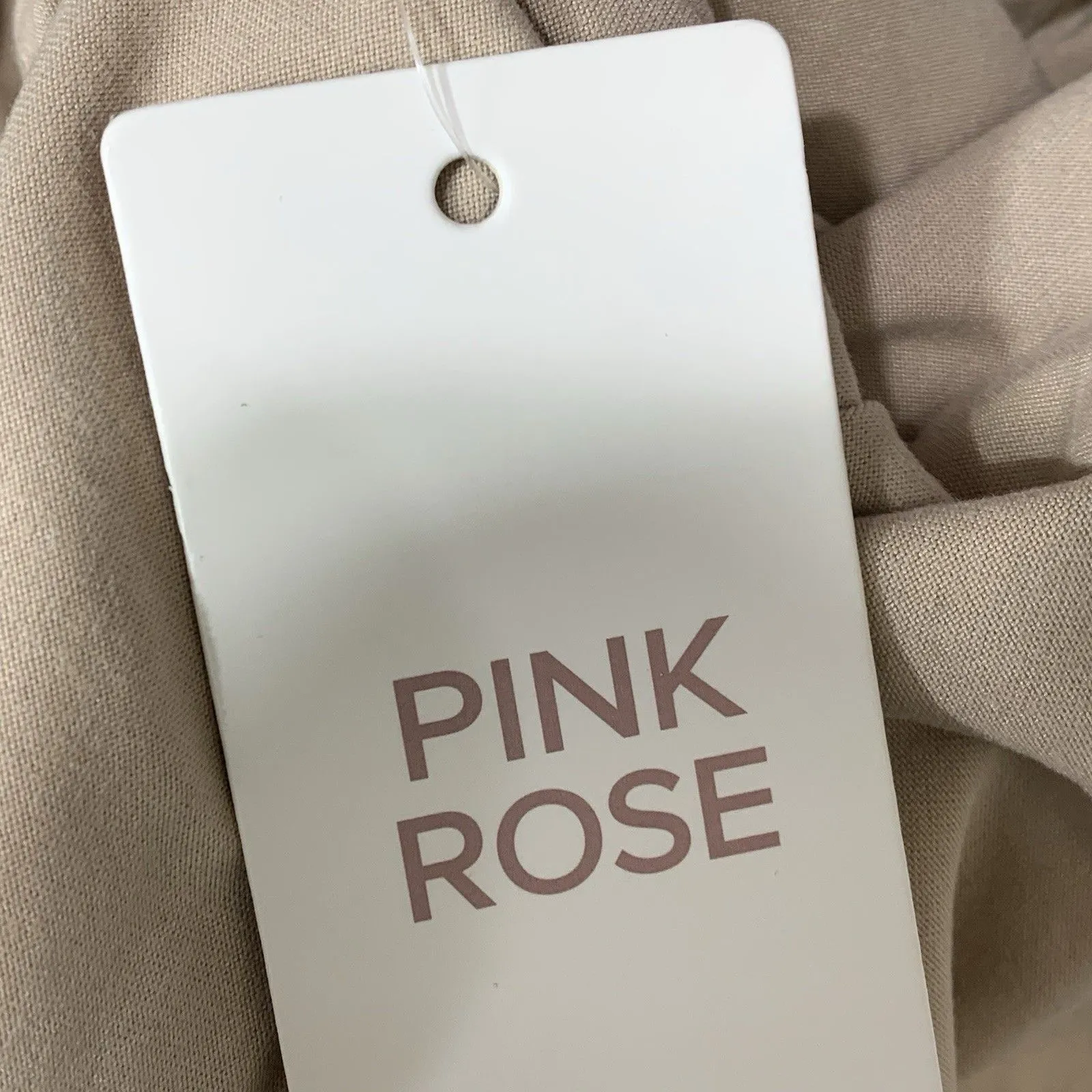 Pink Rose Beige Square Neck Long Sleeve Top Size M New Stretch Shirt - Image 7