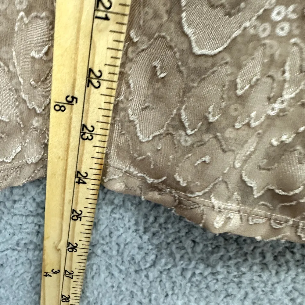 Vintage Y2K The Limited Cami Tank Top Women Large Beige Animal Print Sequin Lace - Image 4