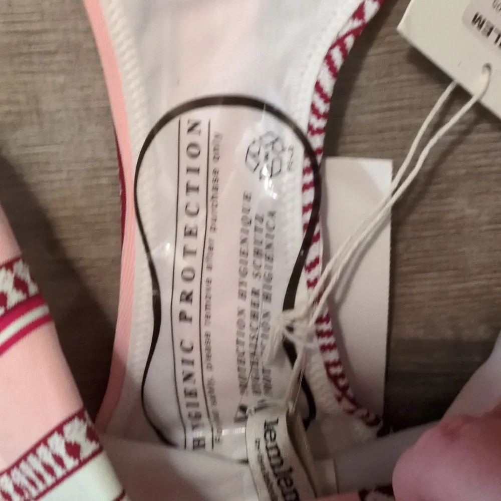 Lemlem Neela Side Tie Pink And Burgundy Bikini Bottom Size Large - Image 6