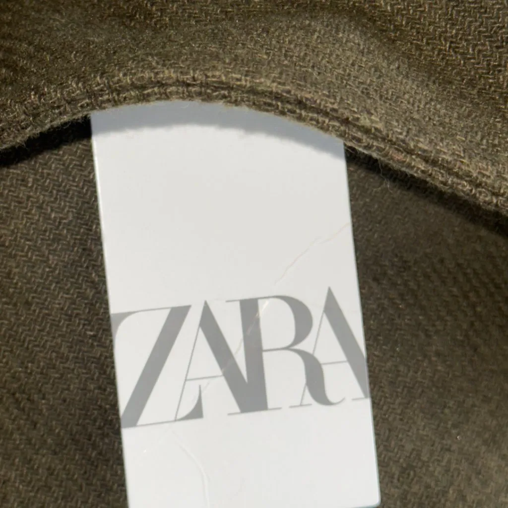 NWT ZARA WOOL BLEND DOUBLE-BREASTED COAT KHAKI Green Bloggers Fave Oversize - Image 13