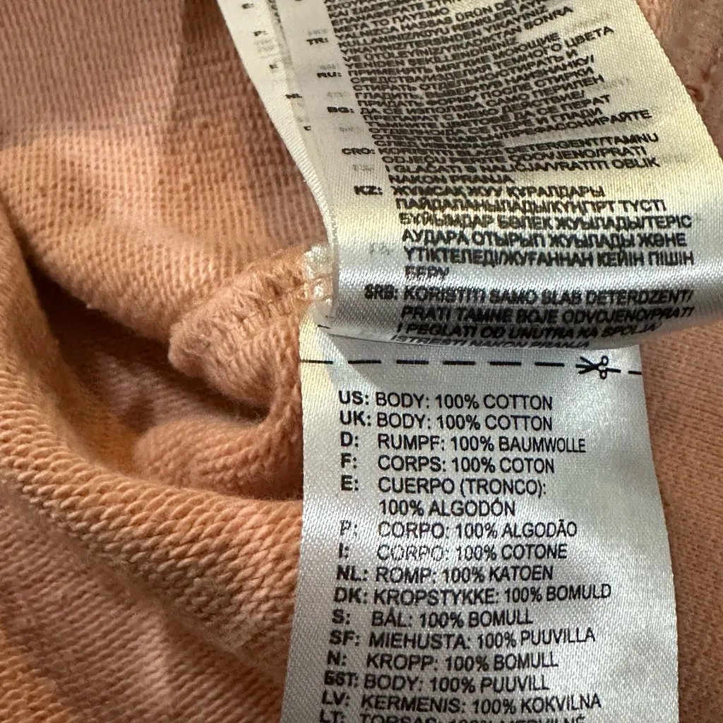 adidas Originals Adicolor 3-Stripe Cropped Hoodie Soft Coral/Pink Women’s Sz S - Image 8