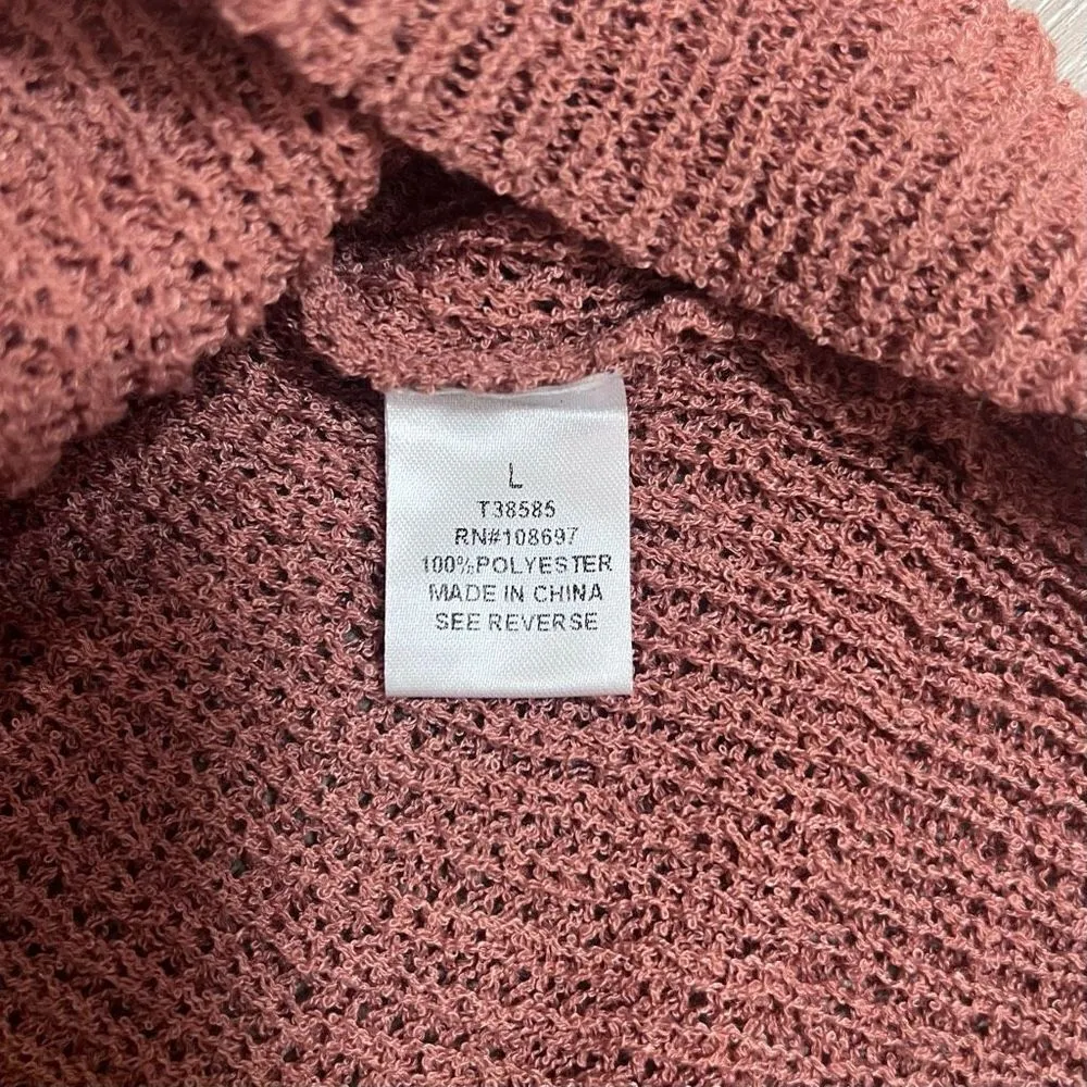 Sweet Rain Button V Back Sleeveless Sweater Vest Sz Lg Women’s Light Rust - Image 13