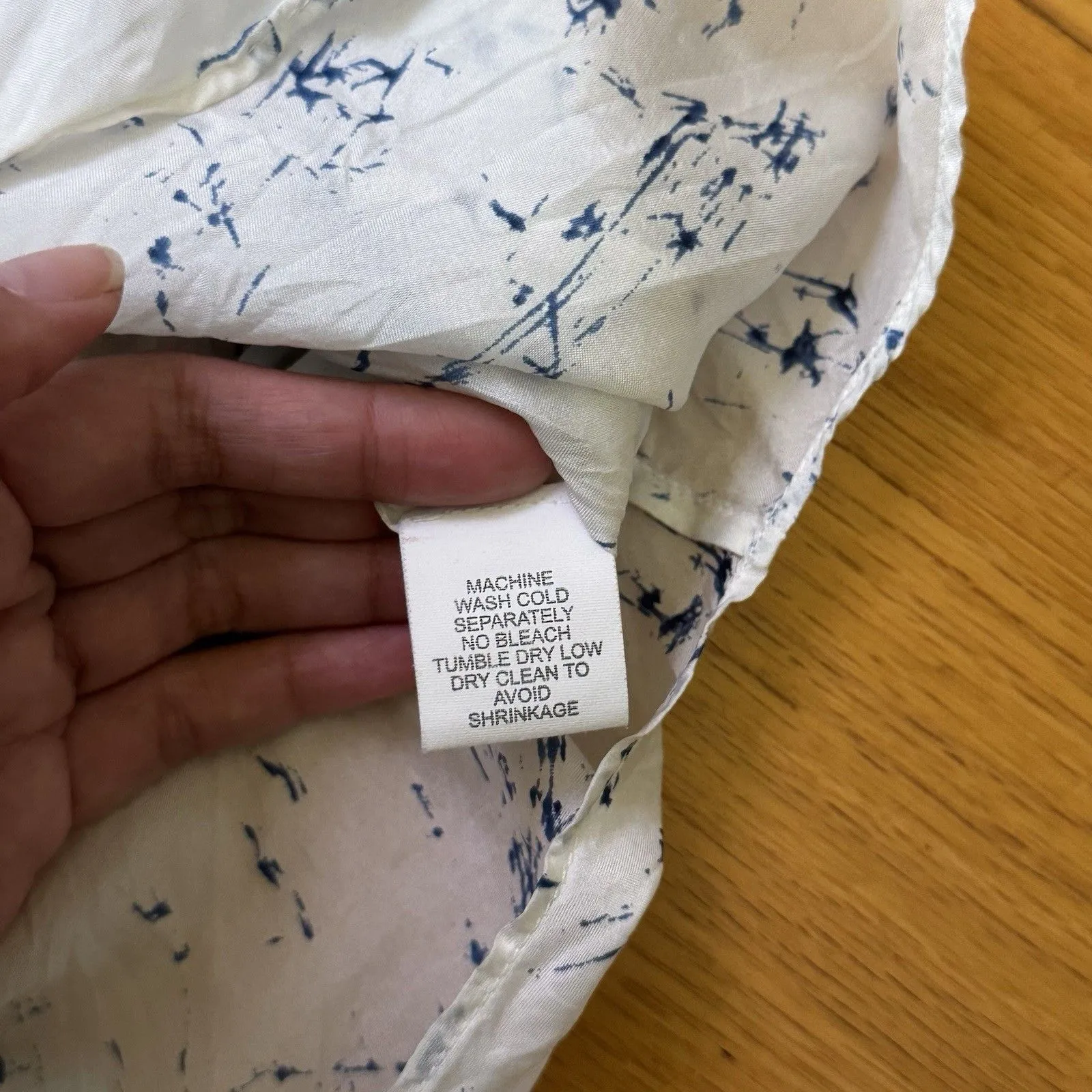 Eileen Fisher Silk Speckled Splatter Scoop Neck Tank Top Pocket Preppy Sz M - Image 13