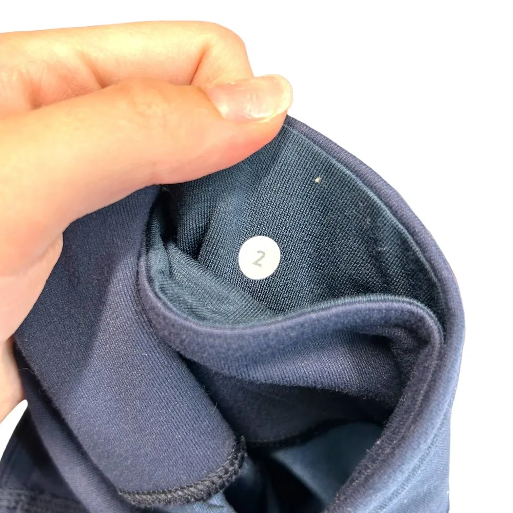 Lululemon Wunder Under Leggings Sashiko Inkwell Camo Patchwork Print Blue Size 2 - Image 6