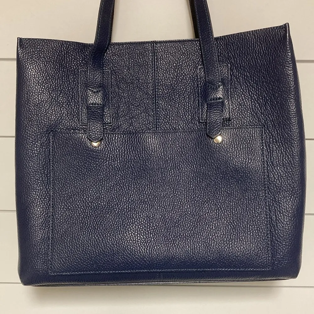 Le Borse Di Giulia Leather Tote Bag Blue - Image 3