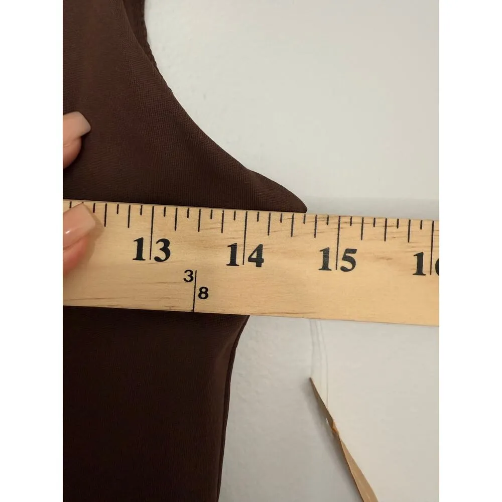 CAARA Contouring Tank Midi Chocolate Brown Shaping Stretchy Midi Medium - Image 5