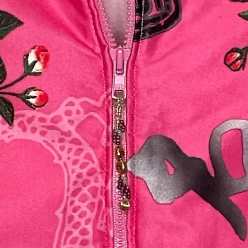 Vintage Unbranded Full Zip Riding Jacket Size Small? Pink Floral‎ Asian Print - Image 4